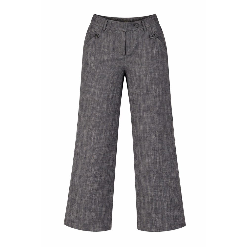 Sandro Sportswear Womens Wide Leg Trousers Charcoal Gray Textured High Rise 6